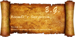 Basmár Geraszim névjegykártya